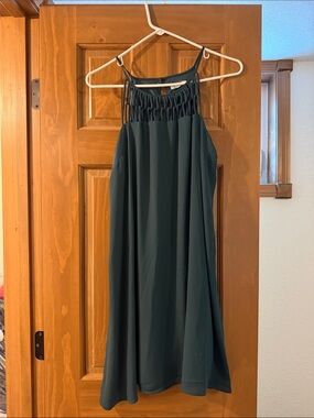 Maurices Dark Green Braided Halter Midi Dress